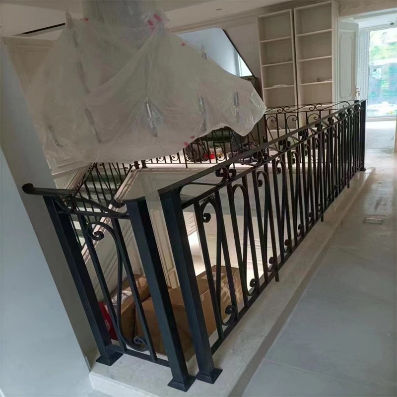 Modern Safety Glass Metal Stair Handrail Interior Railing Powder Coating ODM