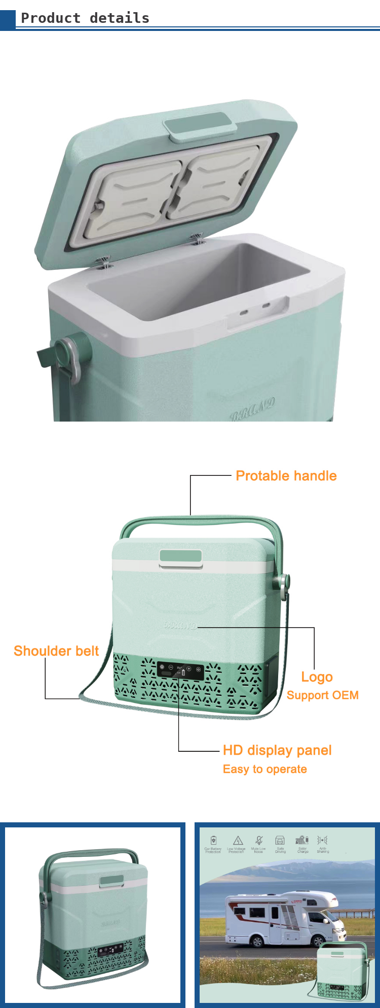Shoulder Belt Mini Freezer DC 12v Portable Car Fridges Cooler Compressor Camping Fridge Freezer