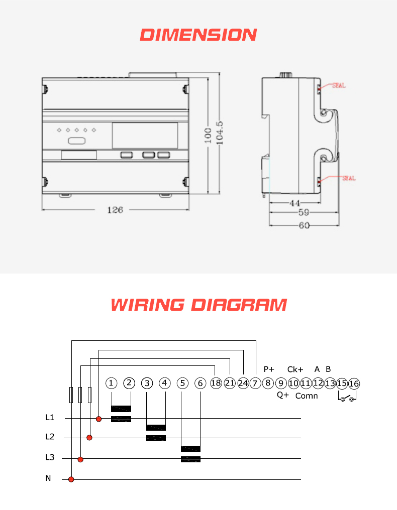 Measuring Energy Range of 0-999999 Three Phase Bidirectional Energy Meter
