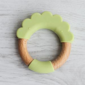 Quality Eco Friendly BPF Phthalates BPA Free Wooden Silicone Teether For Babies wholesale