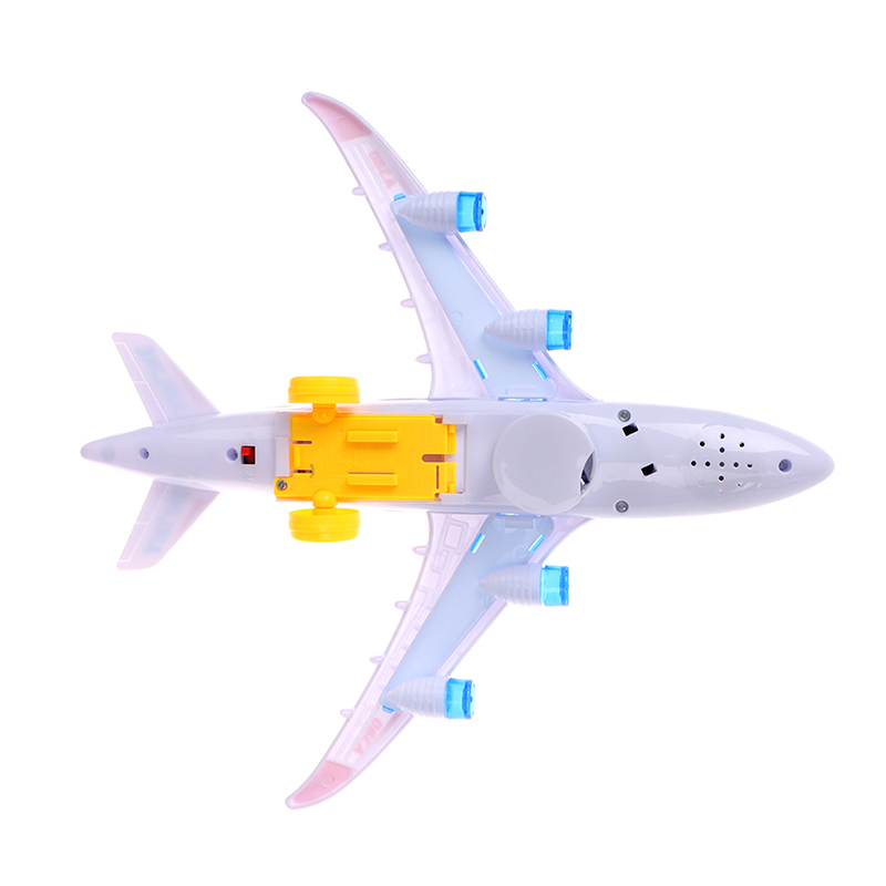 DIY Assembly Airbus Aircraft Autopilot Flash Sound Musical Lighting Toys Electric Airplane Toy For Children Kids