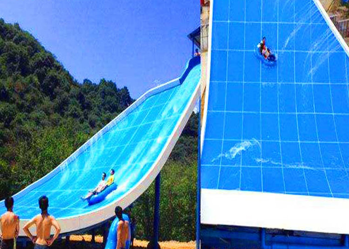 2 Riders Swimming Pool Water Slides / Water Park Playground Equipment