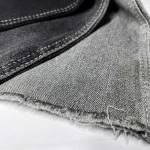 Black Gray French Terry Knitted Denim Fabric 11oz 180 cm