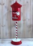 Outdoor Christmas Metal Yard Art Modern Metal Santa Post Box Standing