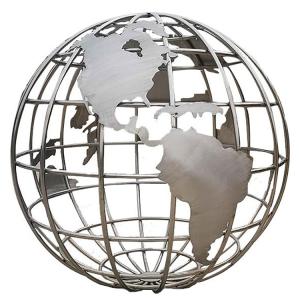 Quality TUV Certified Mirror Polished Stainless Steel Sculpture Big Globe Statue OEM Service wholesale