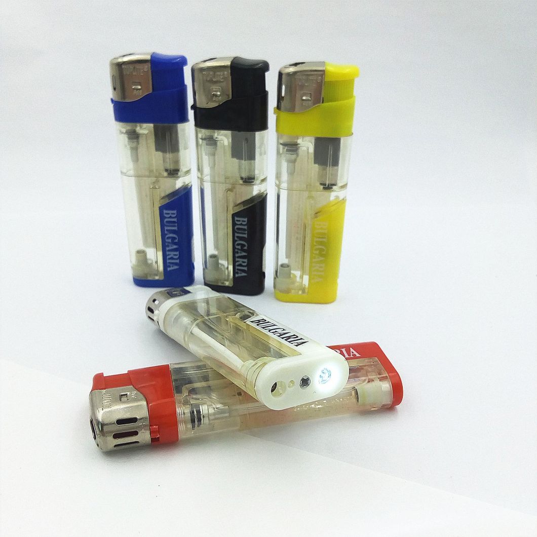 Dongyi High Quality Transparent Color Plastic Electric LED Lighter