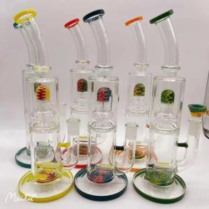Quality Glycerin Freezable Coil Straight Tube Glass Smoking Water Pipe 18 Inches wholesale
