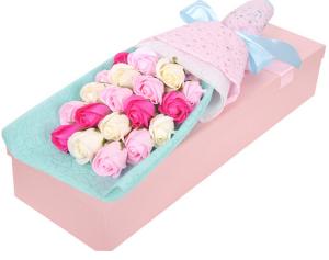 Quality Elegant Rectangle Flower Gift Box Printed With Ribbon Decoration Recyclable wholesale