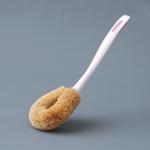 Long Handle Brown Wool PP Utensil Cleaner Brush Pot Washing 25*6*3cm