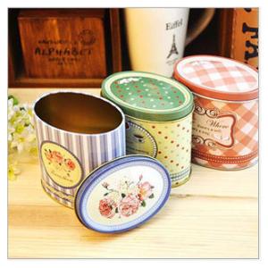 Quality New creative promotional gift customed logo round oval shape tin package gift box case wholesale