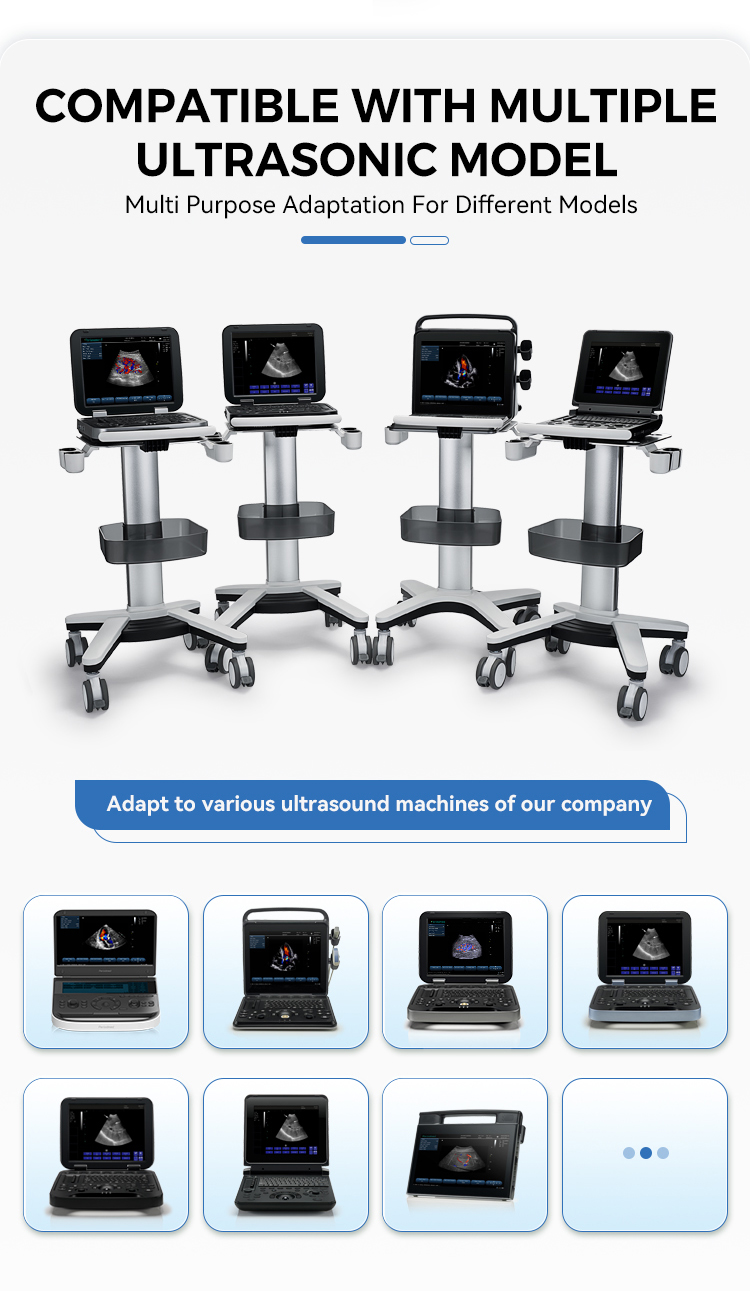 Hospital Medical Trolley Cart Monitoring Instrument for Ultrasound Machine Medical Trolley Cart