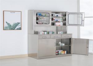 Quality Hospital Stainless Steel Medicine Display Cabinet , Three Drawers Lockable Medicine Cabinet wholesale