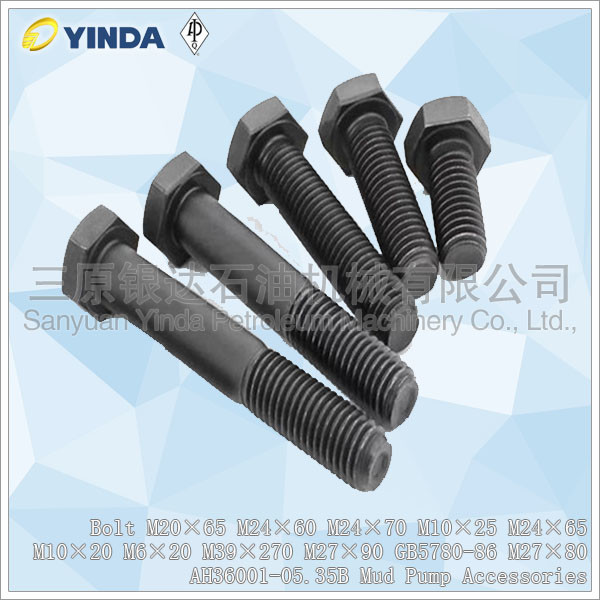 Bolt Mud Pump Accessories M20×65 GB5780-86 M27×80 AH36001-05.35B High Strength