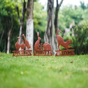 Quality Animal Garden Ornament Metal Garden Stake Decor Silhouette Statues wholesale
