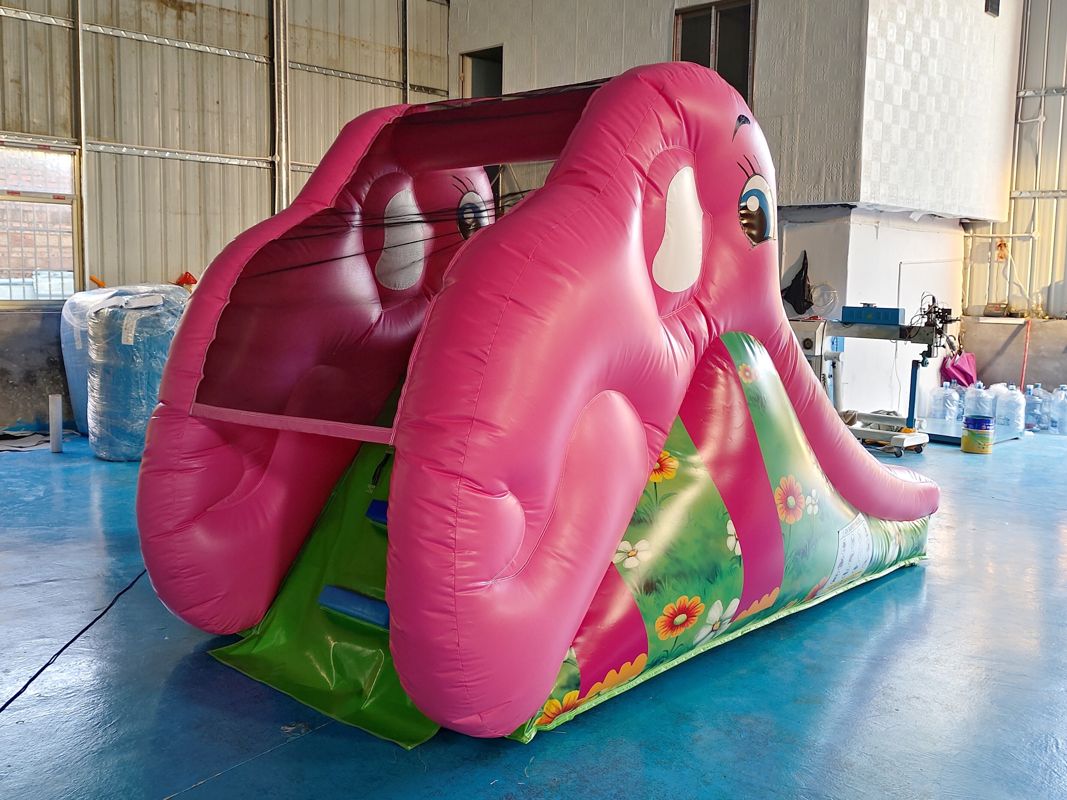 Digital Printing Inflatable Dry Slide Small Inflatable Slide Pink Elephant For Outdoor Indoor For Kids