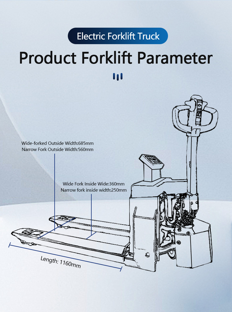 Electric Pallet Truck with Scale and LED Display Dead Weight 210KG SOHE Narrow 1-3t