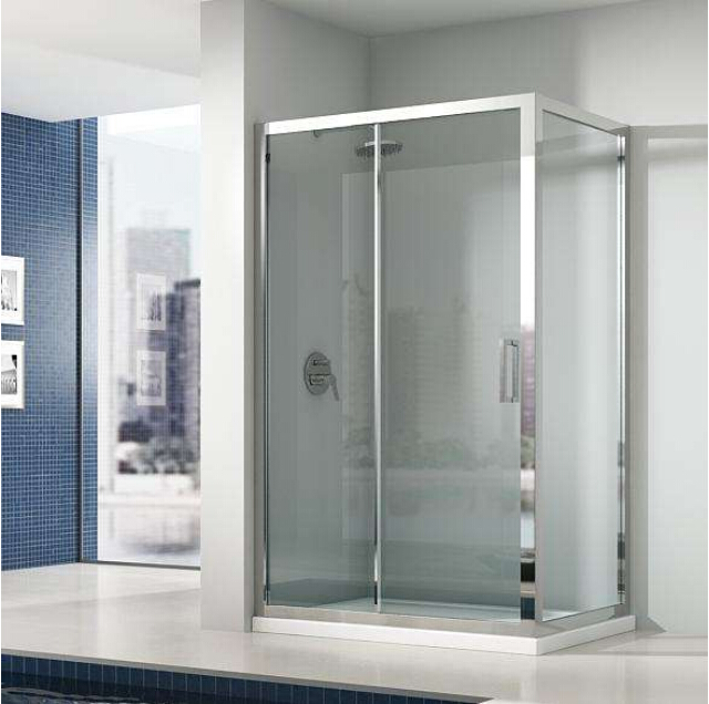 Simple Shower Enclosure Bathroom Teo Sided Glass Corner Shower Cabin