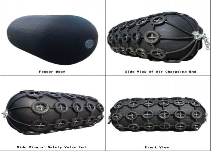 Rubber Pneumatic Marine Fender Dock Defense Boat Fender With Tyre To Vessel Mooring / Moor