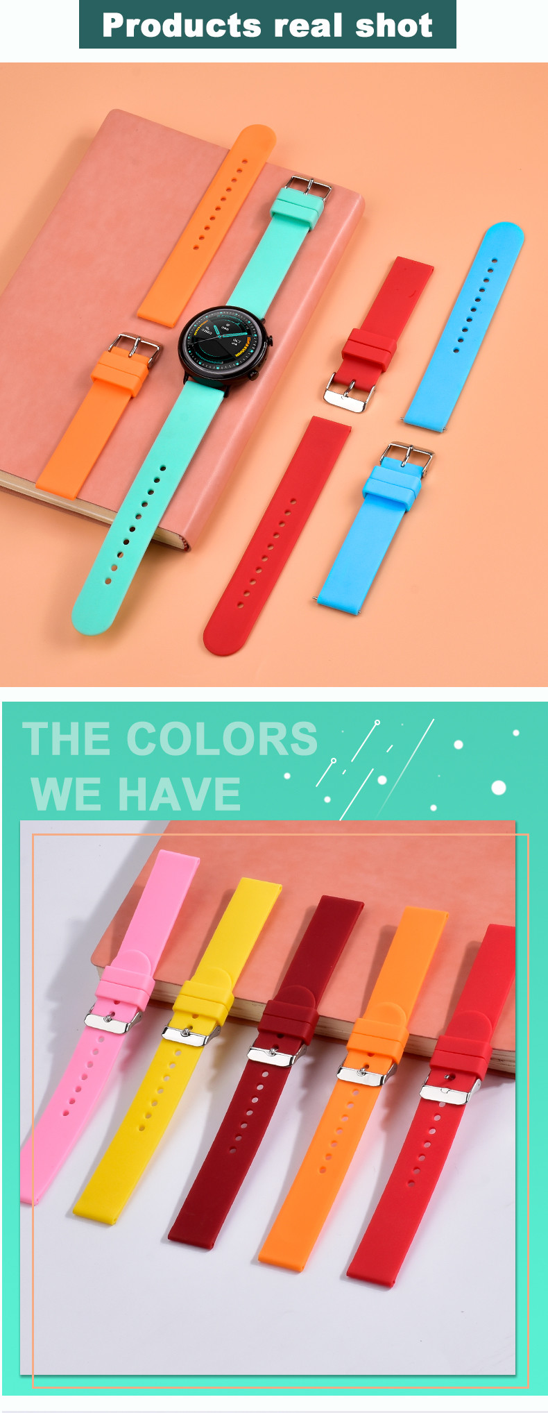 18mm TPU Watch Band , ODM Watch Straps For Small Wrists Yellow