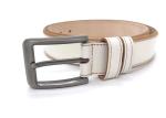 Adjustable White 38mm Mens Casual Leather Belt