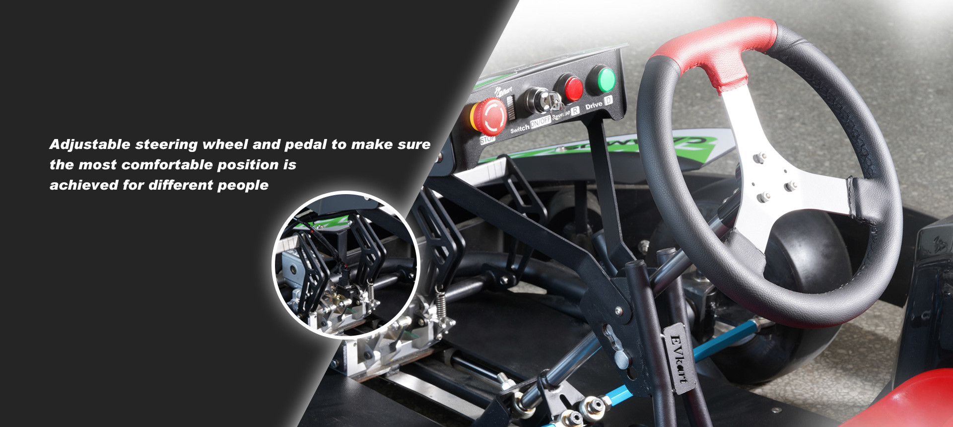 Belt Drive 48 Volt Electric Sport Go Kart ISO9001 Speed Adjustable