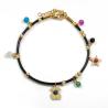 Buy cheap Black Leather Cord Gold Or Silver Stainless Steel Jewellry / Charm Bracelets For from wholesalers