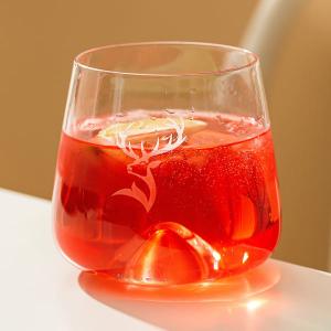 Quality 485ml Etched Glass Drinking Cups 16oz Hand Blown Crystal Rock Drinking Glasses wholesale