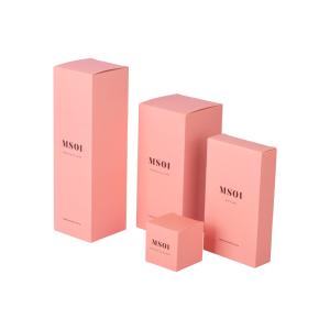 Quality Pink Folding Cosmetic Paper Box Packaging Skincare Essential Oil wholesale
