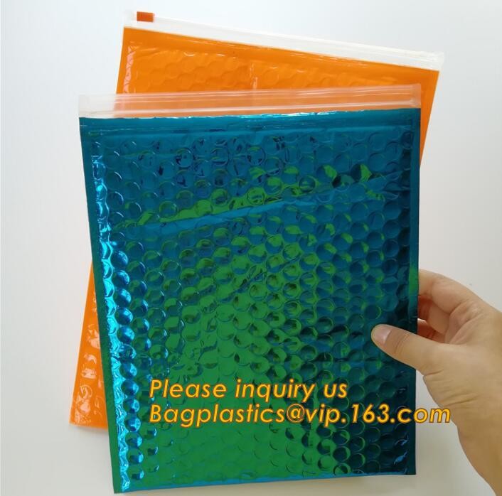 Cosmetic Pink Slider Padded Bag/Silver k Bag With Bubble,Padded Envelopes Cheap Aluminium Foil k Holographic