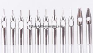 Quality 304 Stainless Steel Tattoo Gun Tips Open Round / Open Flat Shape 22 Models Per Set wholesale