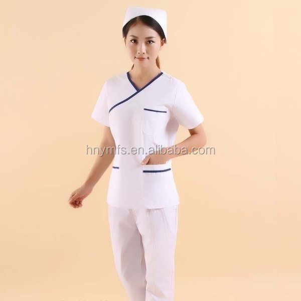 wholesale new style stretchy medical scrubs sets nurse uniform Custom V neck with 3 pockets unisex scrub set hospital uniform