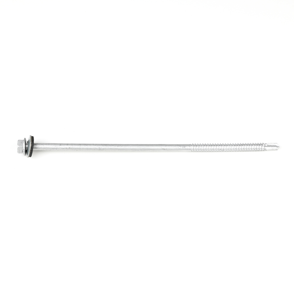 Ss410 Hex Washer Head Self Drilling Screw with EPDM Washer 6.3x180mm and Zinc Coating