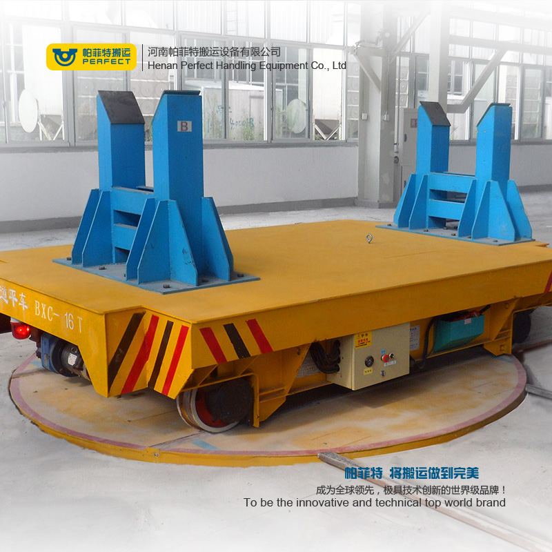 motorized turntable industrial carts electric driven turntable platform trolley