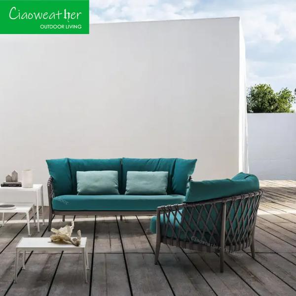 Divan Living Room Indoor Outdoor Furniture Chaise Lounge Sofa Chair Set with