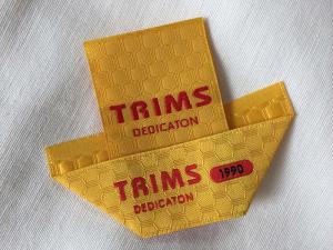 Quality Center / Mitre Fold Taffeta Woven Labels , Elegant Embroidered Sewing Labels wholesale