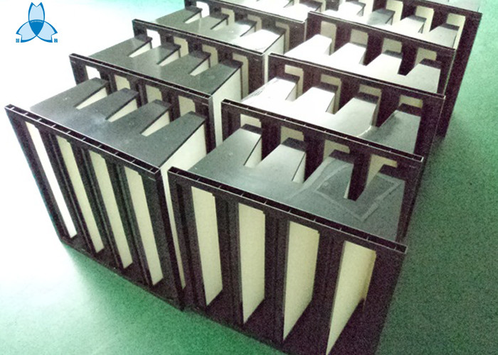 Second Stage V Bank Fiberglass Air Filters Air Ventilation System 592x490x292
