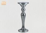 Silver Mosaic Glass Fiberglass Furniture Round Pedestal End Table Modern Style