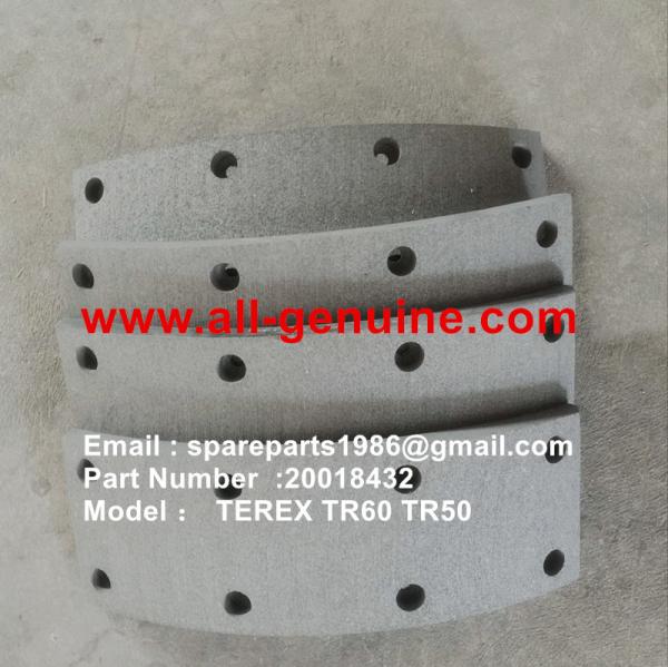 20018432 BRAKE PAD TEREX RIGID DUMP TRUCK NHL TR35A TR50 TR60 TR100 3303 3304