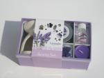 Purple lavender fragrance scented pillar & glas candle SPA gift ,incense with