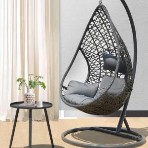 Quality Aluminum Tube Frame Patio Wicker Swing Chair With Thick Cushion wholesale