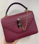 Authentic Crocodile Belly Skin Women Small Orange Purse Lady Chain Handbag