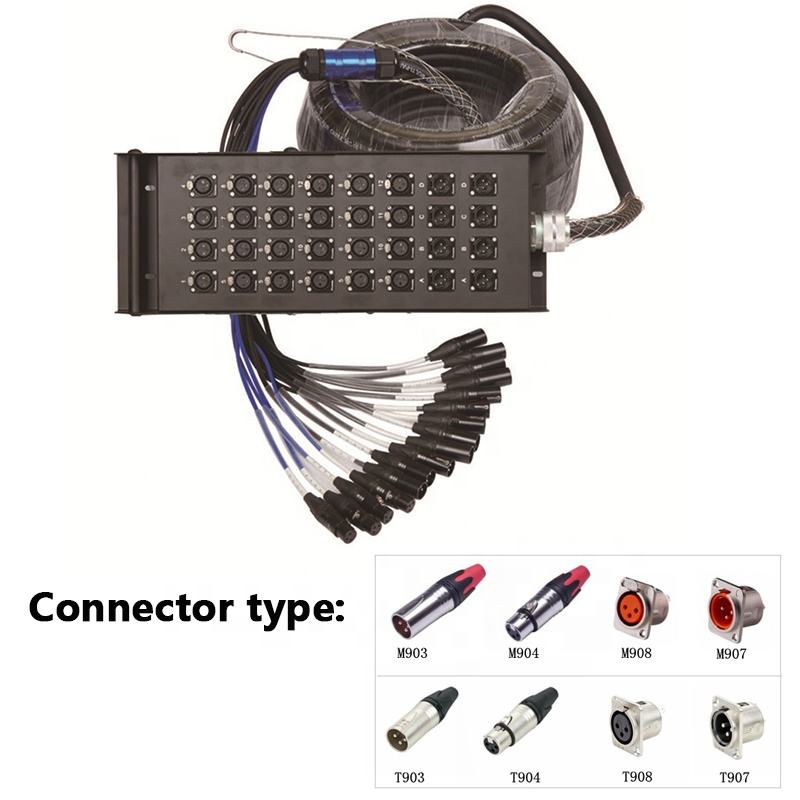 Speaker Dmx Audio De Y Power Snake Xlr Cable Male To Female Multi Microphone 4 8 12 16xlr 24 32 48 Channels Roll Stage Box Cable
