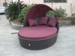 Beach Dark Brown Wicker Daybed , Aluminium Frame Wicker Oval Bed