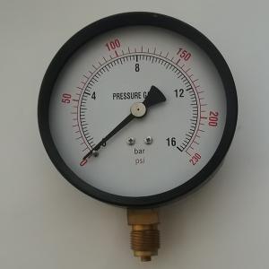 Quality 3/8&quot; NPT 16 Bar 4 Inch 100mm General Pressure Gauges Black Painted wholesale