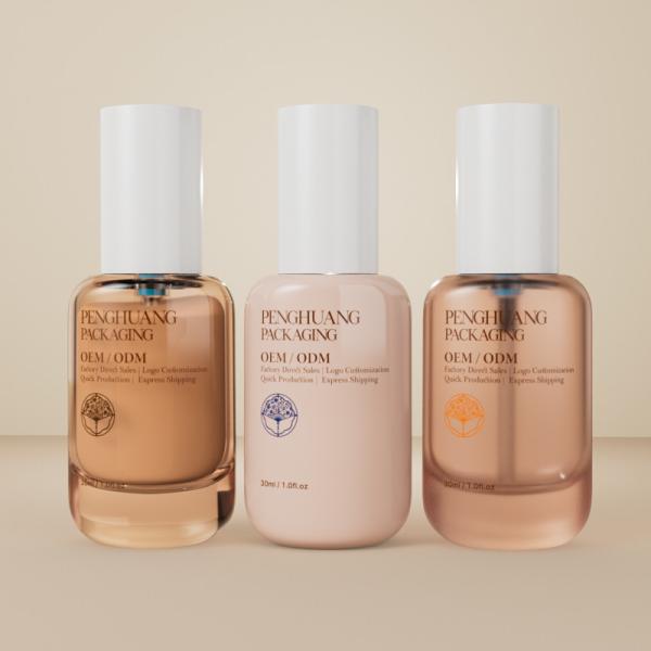Transparent Foundation Glass Bottle 30ml 1oz Wholesale Empty Foundation Bottles