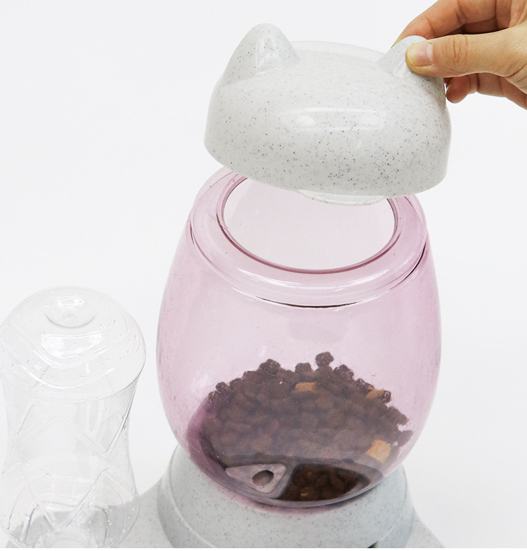 Pet Feeder and Water Dispenser 2 In 1 0.5kg Capacity Easy Cleaning Method with Clean Water