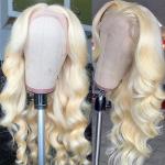180 Density Raw Indian Virgin Hair Wigs Blonde 613 13x6 frontal wig Body Wave HD