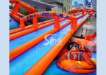 1000 ft commercial use outdoor double lane inflatable water slide N slip on sale