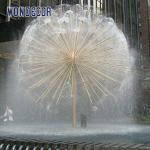 Outdoor Modern Abstract Dandelion Stainless Steel Fountain Sculpture Large
