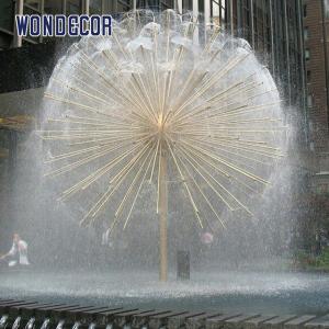 Quality Outdoor Modern Abstract Dandelion Stainless Steel Fountain Sculpture Large wholesale